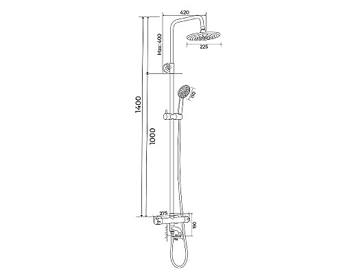 Душевая система WesnaArt Dusha DUS08-302 с термостатом Хром