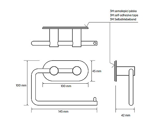 Держатель туалетной бумаги Bemeta Easy 163112020 Черный матовый
