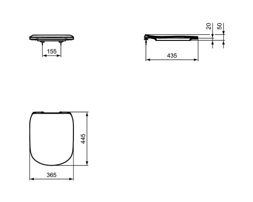 Комплект унитаза с инсталляцией Ideal Standard Tesi Aqua Blade с сиденьем Микролифт и Белой клавишей смыва