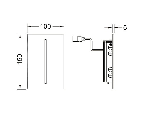 Клавиша смыва Tece Filo-Velvet 7.2 В 9242028 для писсуара Grigio Efeso