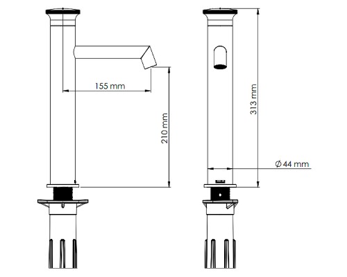 Смеситель для раковины Teska Arte Leo L E5526 Хром