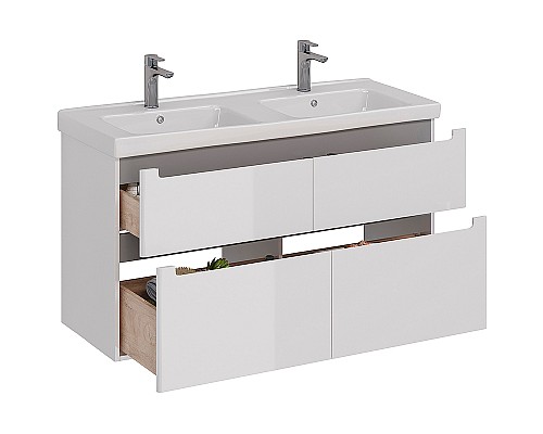 Тумба под раковину Lemark Buno 125 LM04B125T подвесная Белый глянец