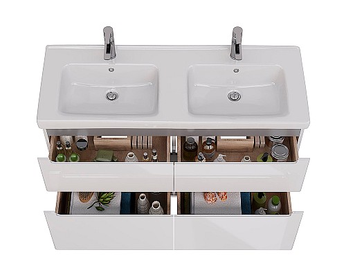 Тумба под раковину Lemark Buno 125 LM04B125T подвесная Белый глянец