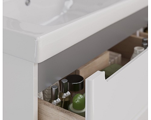 Тумба под раковину Lemark Buno 125 LM04B125T подвесная Белый глянец