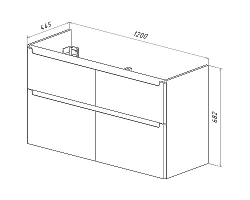 Тумба под раковину Lemark Buno 125 LM04B125T подвесная Белый глянец