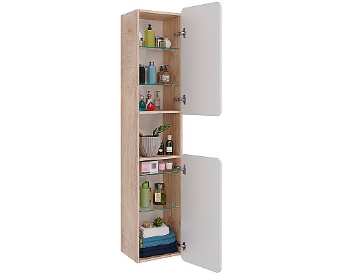 Шкаф пенал Lemark Olivia 35 LM08OL35P подвесной Белый глянец Дуб Кантри Шкаф пенал Lemark Olivia 35 LM08OL35P подвесной Белый глянец Дуб Кантри