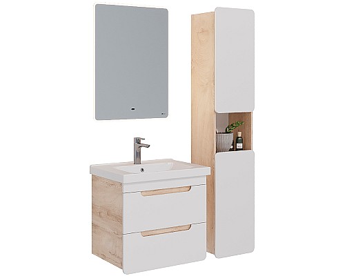 Шкаф пенал Lemark Olivia 35 LM08OL35P подвесной Белый глянец Дуб Кантри Шкаф пенал Lemark Olivia 35 LM08OL35P подвесной Белый глянец Дуб Кантри