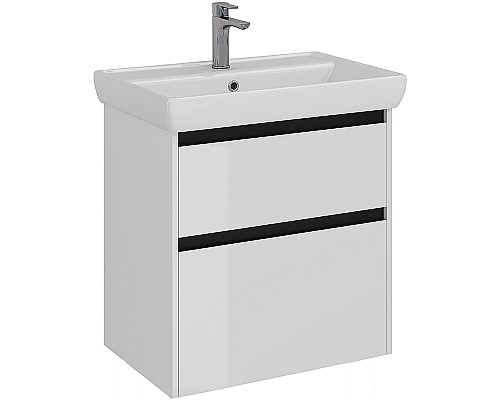 Тумба под раковину Lemark Combi 70 LM03C70T-black подвесная Белый глянец