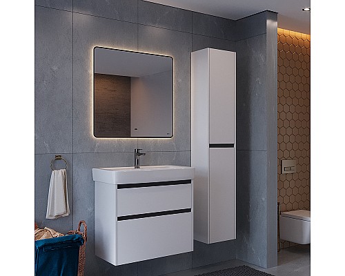 Тумба под раковину Lemark Combi 70 LM03C70T-black подвесная Белый глянец