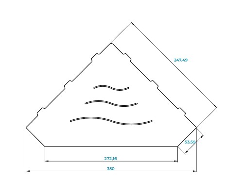 Металлическая полка RGW MT-03B 49279903-04 угловая Черная
