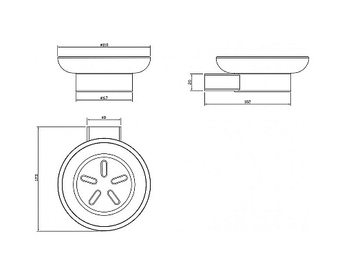 Мыльница Milacio Ultra MCU.962.GD Брашированное золото