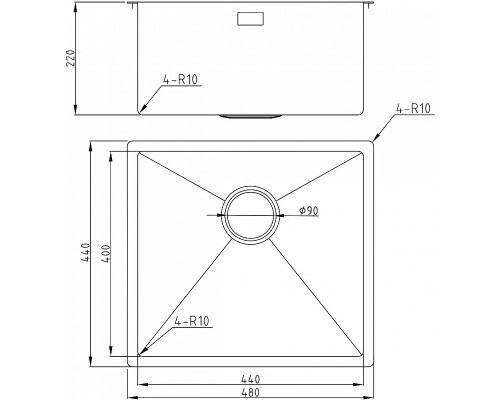 Кухонная мойка Milacio Denia 48 MC.77448 Золото