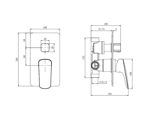 Смеситель для душа Aquatek Вега AQ1046MB Черный матовый