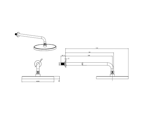Верхний душ Aquatek AQ2080CR Хром