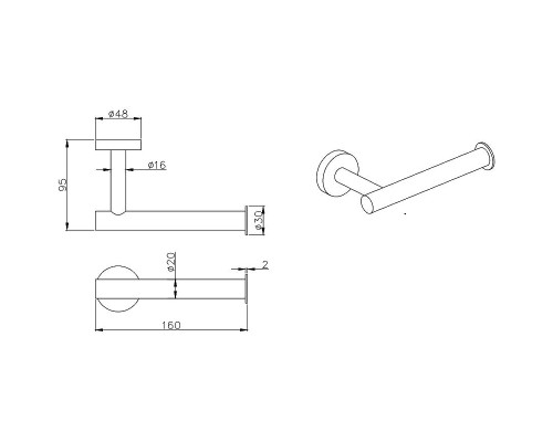 Держатель туалетной бумаги Aquatek AQ4008CR Хром