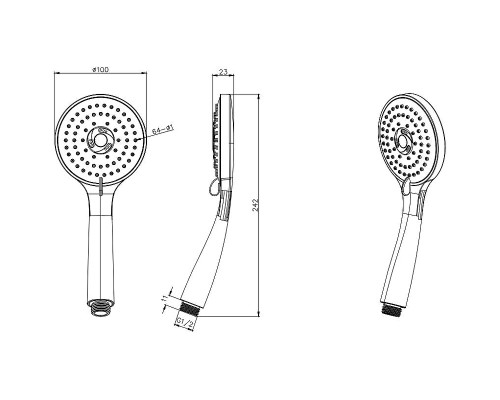 Ручной душ Aquatek AQ2003MB Черный матовый