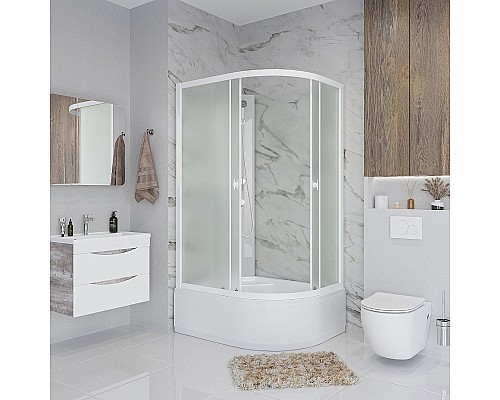 Душевая кабина Niagara Promo 100x80 L P100/80/40L/MT/BK без гидромассажа