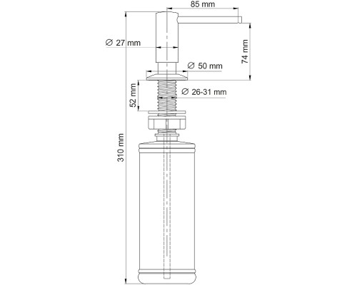 Дозатор для моющего средства WasserKRAFT K-75993 Золото матовое