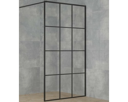 Душевая перегородка Paini 110 PAINI-WalkIN110G профиль Черный матовый стекло прозрачное