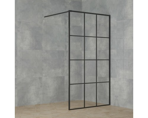 Душевая перегородка Paini 110 PAINI-WalkIN110G профиль Черный матовый стекло прозрачное