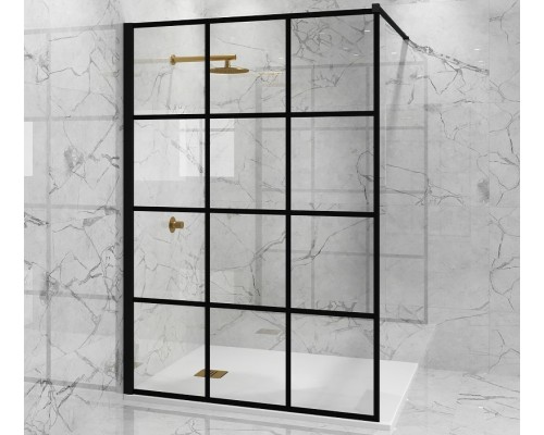 Душевая перегородка Paini 110 PAINI-WalkIN110G профиль Черный матовый стекло прозрачное