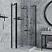Душевой уголок Paini Cox 90x90 78YO9090 профиль Черный матовый стекло прозрачное
