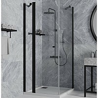 Душевой уголок Paini Cox 90x90 78YO9090 профиль Черный матовый стекло прозрачное