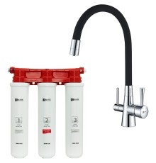 Смеситель для кухни Lemark Comfort Хром Черный