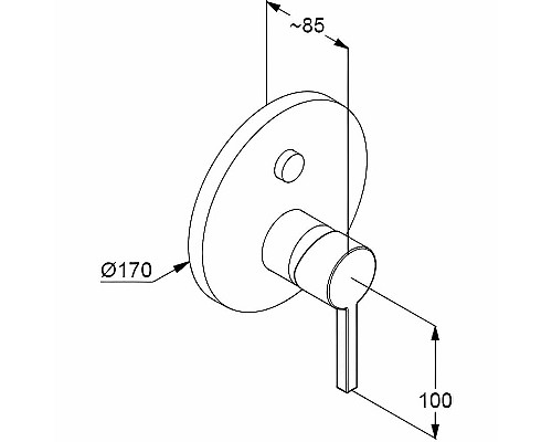 Смеситель для душа Kludi Nova Fonte Puristic 206590515 Хром