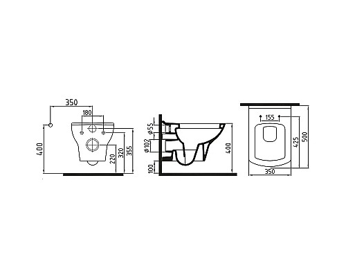 Унитаз биде Bien Dor DRKA050AMVP1W5000 подвесной с сиденьем Микролифт