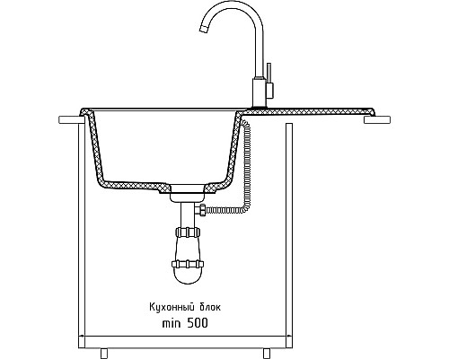 Кухонная мойка GranFest Quarz GF-Z78 Темно-серая