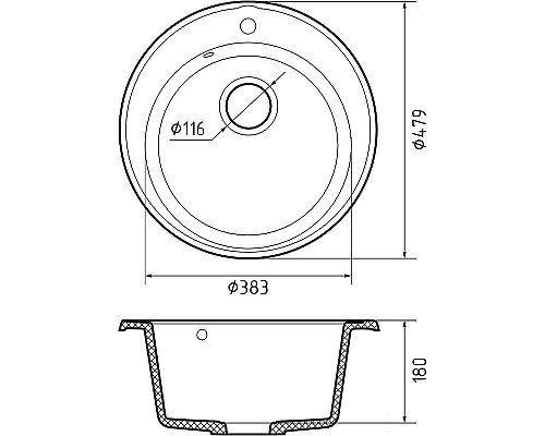 Кухонная мойка GranFest Quarz GF-Z08 Темно-серая