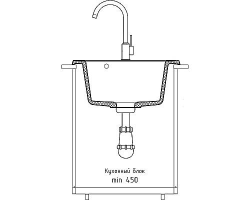 Кухонная мойка GranFest Quarz GF-Z08 Темно-серая