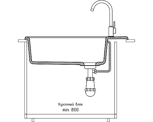 Кухонная мойка GranFest Quarz GF-ZL51 Черная