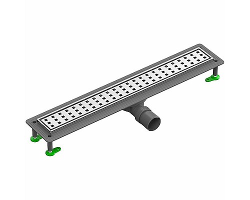 Душевой лоток Ctesi Way Square 60 BK4024130 с решеткой Хром