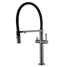 Смеситель для кухни Boheme Uno 115-SGM Оружейная сталь глянцевая