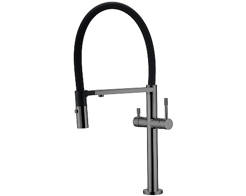 Смеситель для кухни Boheme Uno 115-SGM Оружейная сталь глянцевая
