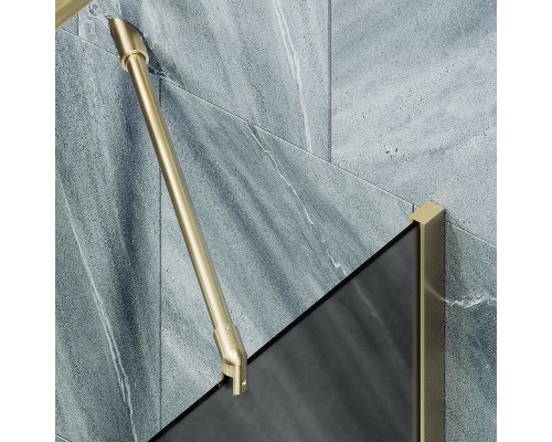 Шторка на ванну Maybah Glass MGV-84-3ш 400x1400 в широком профиле Золото стекло графитовое матовое