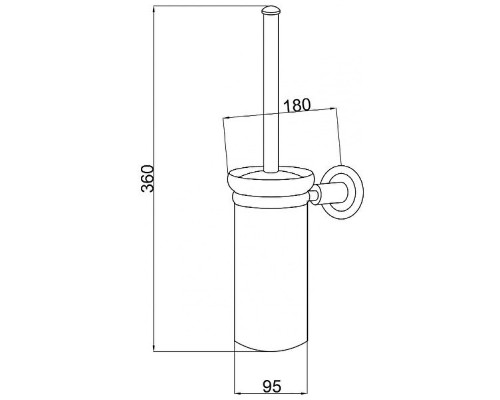 Ершик для унитаза Boheme Murano 10913-GR-CR Хром Бирюзовый