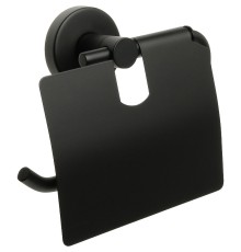 Держатель туалетной бумаги Fixsen Comfort Black FX-86010 с крышкой Черный матовый