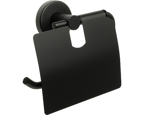 Держатель туалетной бумаги Fixsen Comfort Black FX-86010 с крышкой Черный матовый