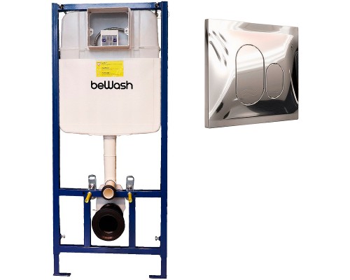Инсталляция beWash BW74 K500RZVP0100PK000000 для унитаза с клавишей смыва Хром глянцевый