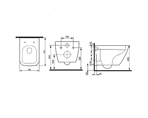 Унитаз AM.PM Spirit V2.0 Square FlashClean C701701SC подвесной с сиденьем микролифт