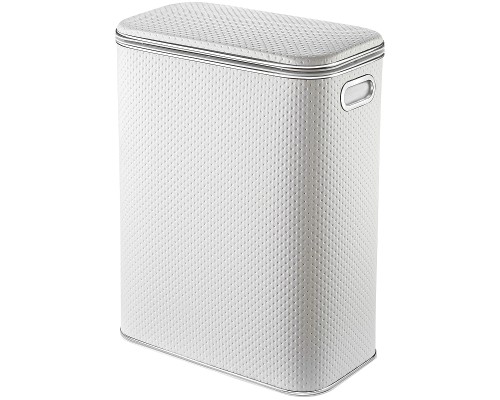 Корзина для белья Geralis PWH-B Punto Белая, кант Хром, стандартная