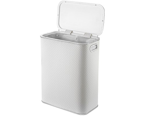 Корзина для белья Geralis PWH-B Punto Белая, кант Хром, стандартная