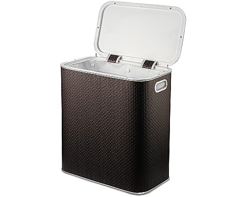 Корзина для белья Geralis PCH-M Punto Шоколад, кант Хром, малая Корзина для белья Geralis PCH-M Punto Шоколад, кант Хром, малая