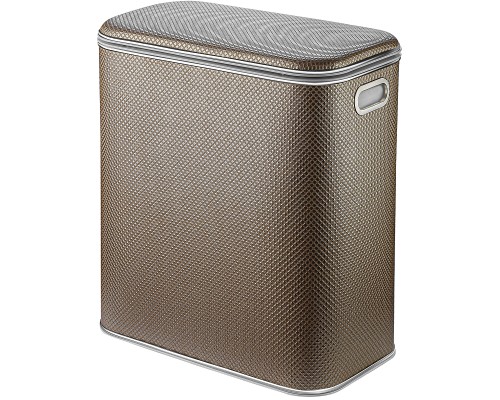 Корзина для белья Geralis RBH-M Ромб Бежевая темная, кант Хром, малая