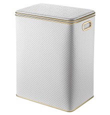 Корзина для белья Geralis PWG-S Punto Белая, кант Золото, большая