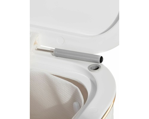 Корзина для белья Geralis PWG-S Punto Белая, кант Золото, большая