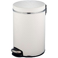 Ведро для мусора Geralis V-PWH-S Punto Белое, кант Хром, 8 л